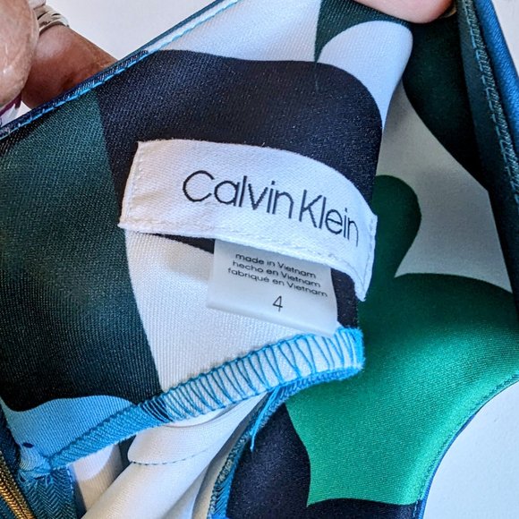 Calvin Klein Floral Sleeveless Pencil Sheath Dress - Picture 3 of 3